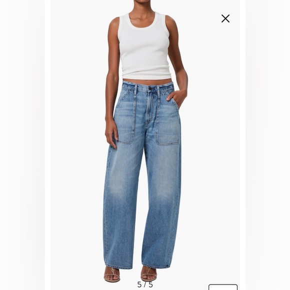 Citizens Of Humanity Denim - Ayla High Waist Baggy Wide Leg Utility Jeans